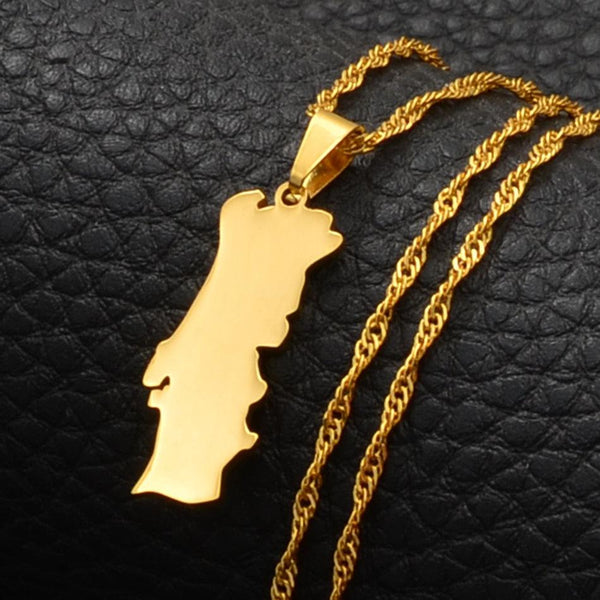 Portugal Map Necklace