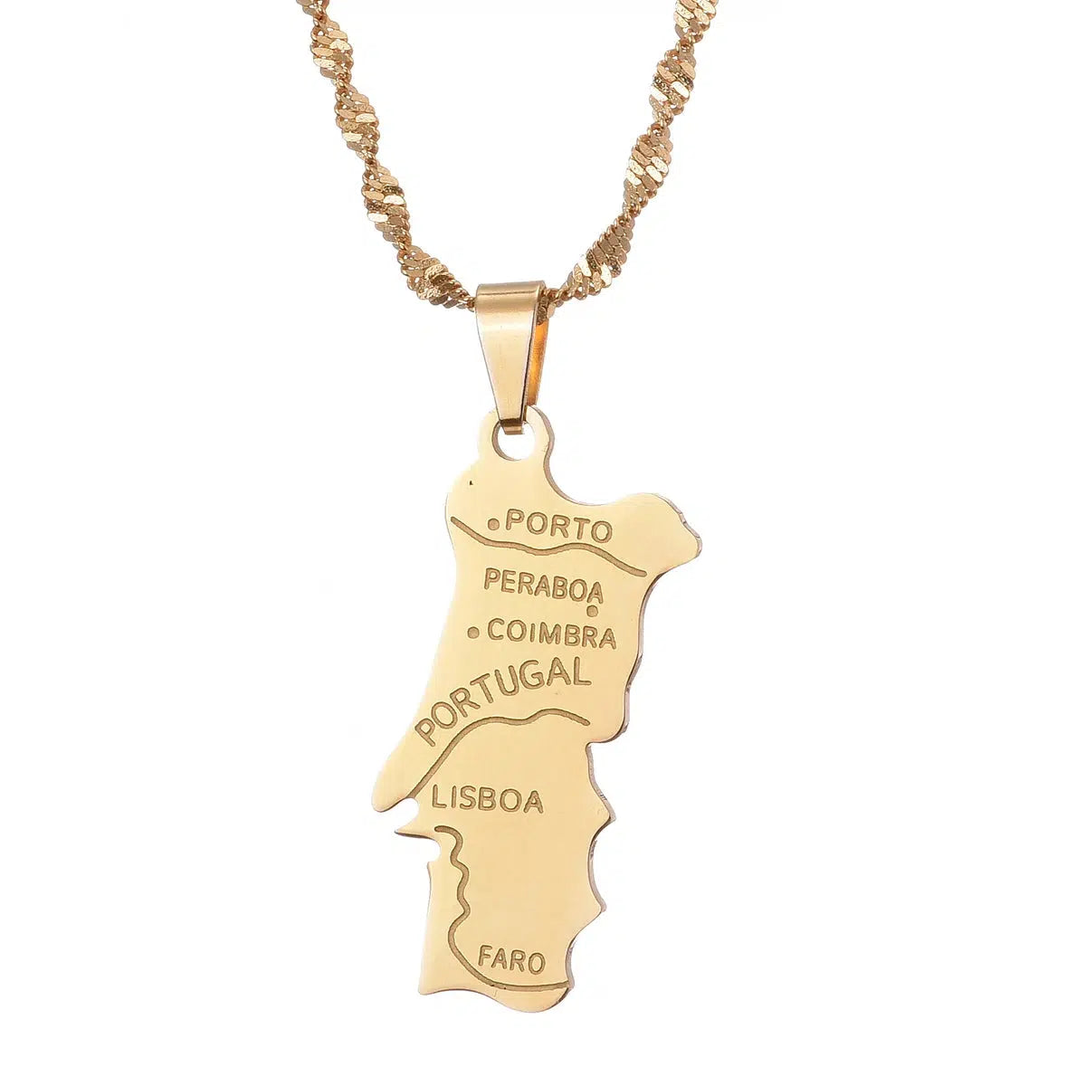 Portugal Map Necklace