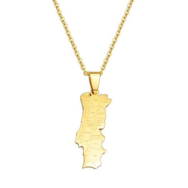 Portugal Map Necklace