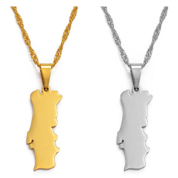 Portugal Map Necklace