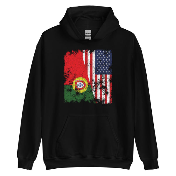 Portugal USA Flag - Half American Hoodie