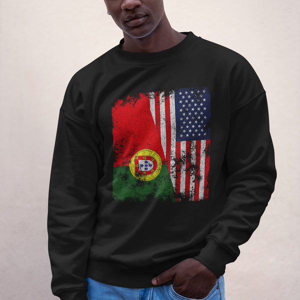 Portugal USA Flag - Half American Sweatshirt