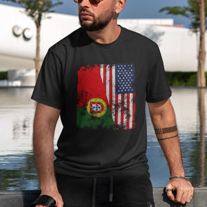 Portugal USA Flag - Half American T-Shirt