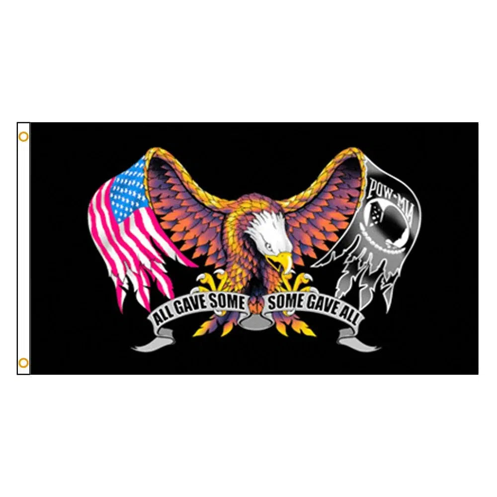 Pow Mia Eagle Flag - 90x150cm(3x5ft) - 60x90cm(2x3ft)
