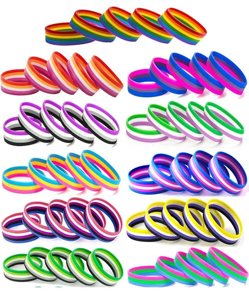 Pride Flag Bracelet Collection - Silicone LGBT+ Wristband