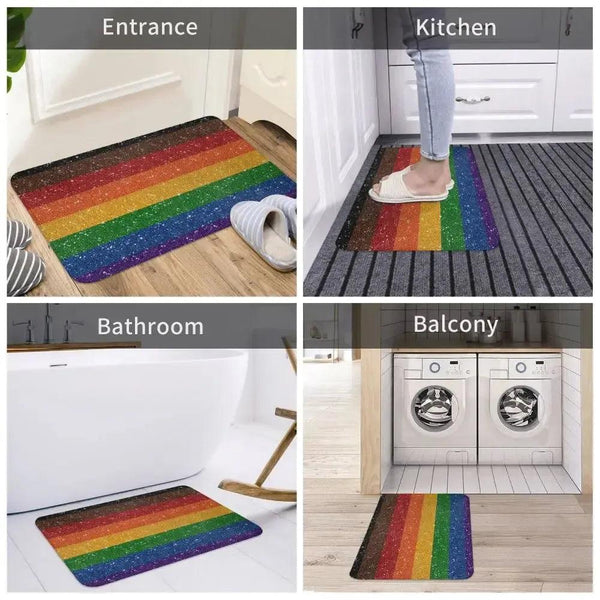 Pride Flag Doormat - LGBTQ+ Welcome Mat for Front Door