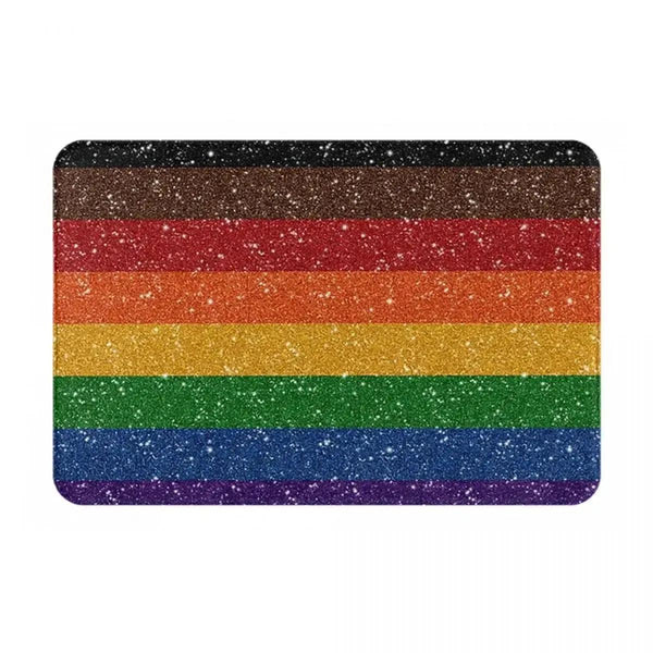 Pride Flag Doormat - LGBTQ+ Welcome Mat for Front Door