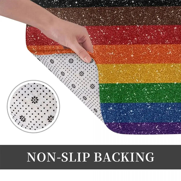 Pride Flag Doormat - LGBTQ+ Welcome Mat for Front Door