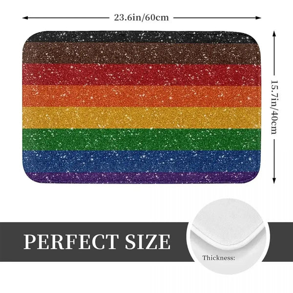 Pride Flag Doormat - LGBTQ+ Welcome Mat for Front Door