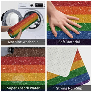 Pride Flag Doormat - LGBTQ+ Welcome Mat for Front Door