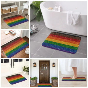 Pride Flag Doormat - LGBTQ+ Welcome Mat for Front Door