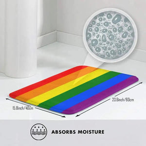 Pride Flag Doormat - LGBT+ Welcome Mat for Bath and Front Door