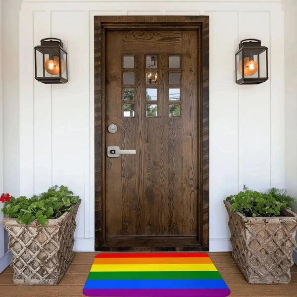 Pride Flag Doormat - LGBT+ Welcome Mat for Bath and Front Door
