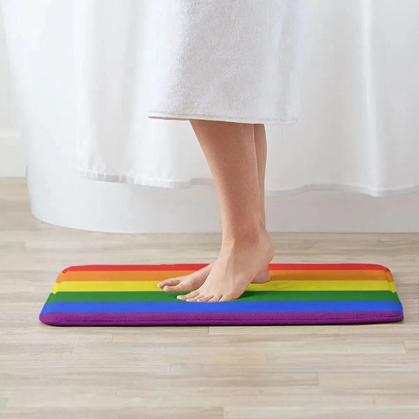 Pride Flag Doormat - LGBT+ Welcome Mat for Bath and Front Door