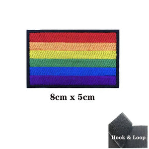 Pride Flag Patch - LGBTQIA2S+ Iron On/Hook & Loop Patch