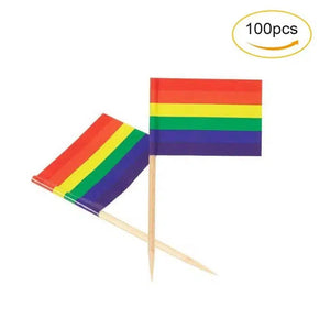 Pride Flag Toothpicks - LGBTQIA2S+ Cupcake Toppers (100Pcs)