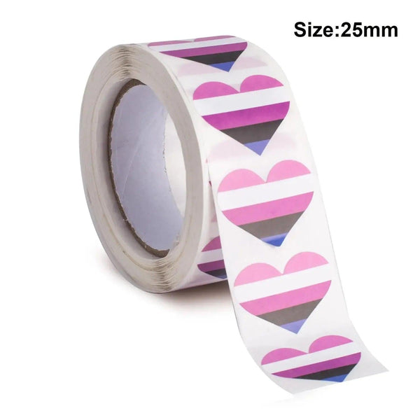 Pride Flags Sticker Roll - 500pcs LGBTQ+ Stickers