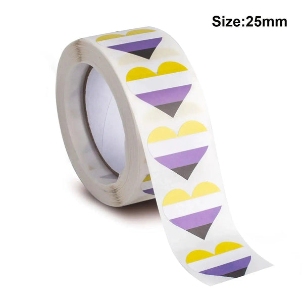 Pride Flags Sticker Roll - 500pcs LGBTQ+ Stickers