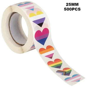Pride Flags Sticker Roll - 500pcs LGBTQ+ Stickers