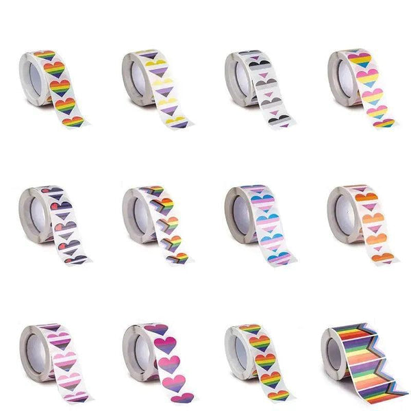 Pride Flags Sticker Roll - 500pcs LGBTQ+ Stickers