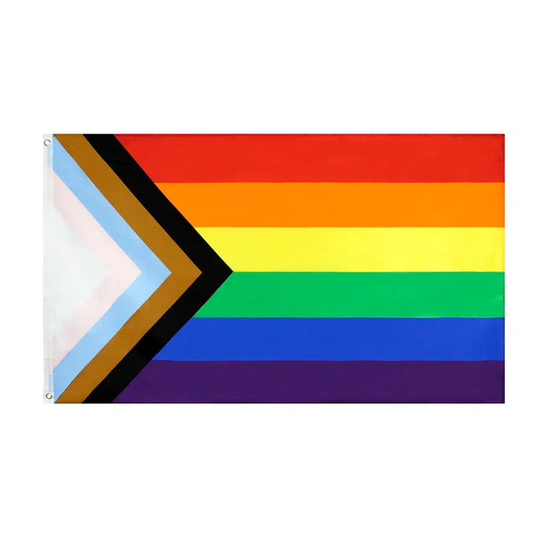 Progress Pride Flag - 90x150cm(3x5ft) - 60x90cm(2x3ft) - LGBTQIA2S+