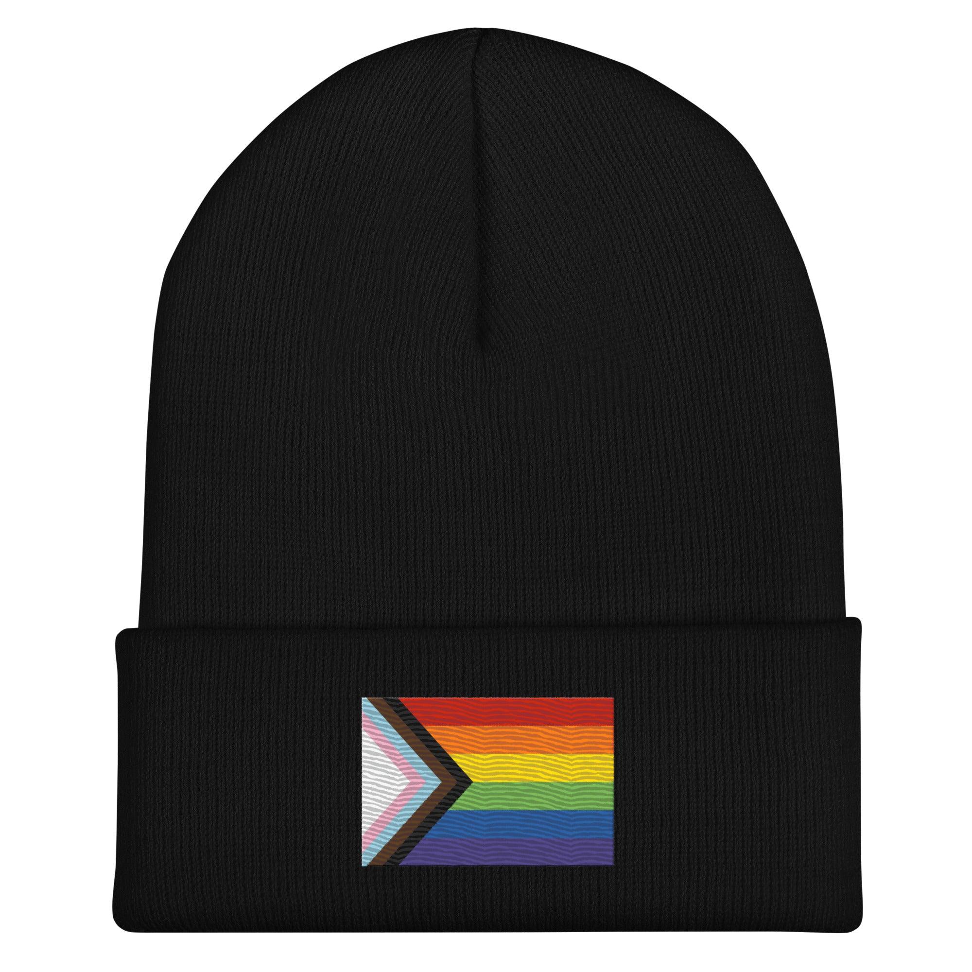 Progress Pride Flag Beanie - Embroidered LGBT+ Winter Hat