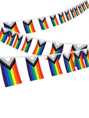 Progress Pride Flag Bunting Banner - 25Pcs - LGBTQIA2S+
