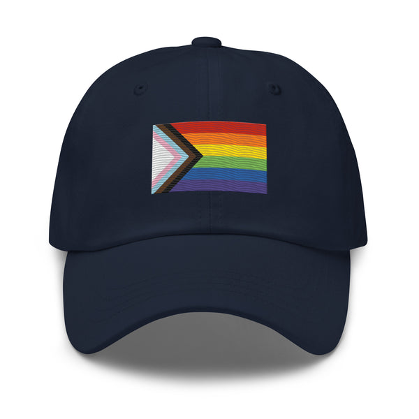 Progress Pride Flag Cap - Adjustable Embroidered LGBT+ Dad Hat