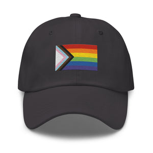 Progress Pride Flag Cap - Adjustable Embroidered LGBT+ Dad Hat