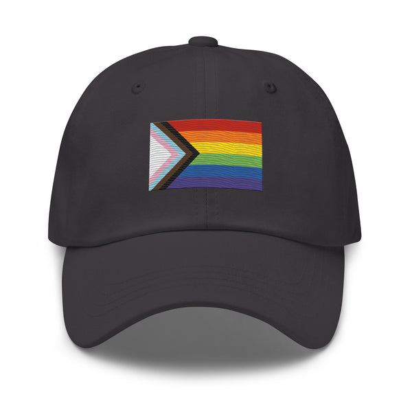Progress Pride Flag Cap - Adjustable Embroidered LGBT+ Dad Hat