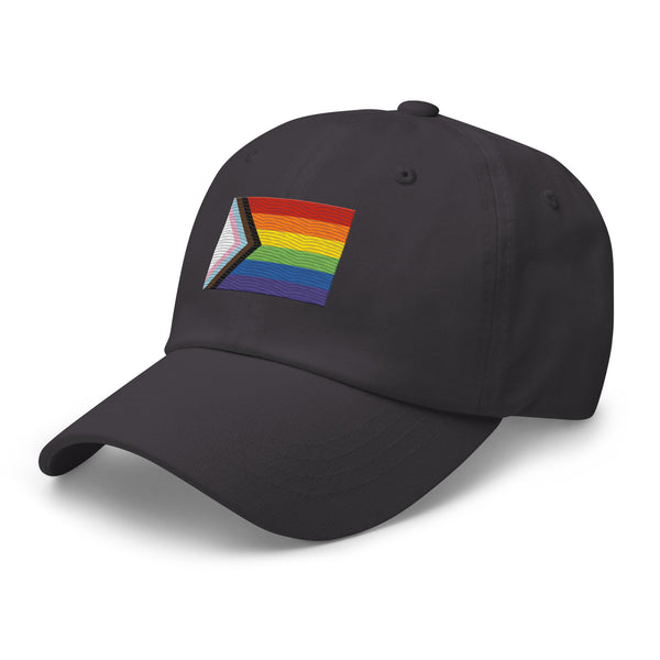Progress Pride Flag Cap - Adjustable Embroidered LGBT+ Dad Hat