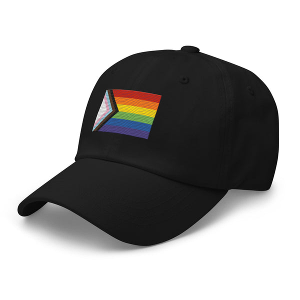 Progress Pride Flag Cap - Adjustable Embroidered LGBT+ Dad Hat
