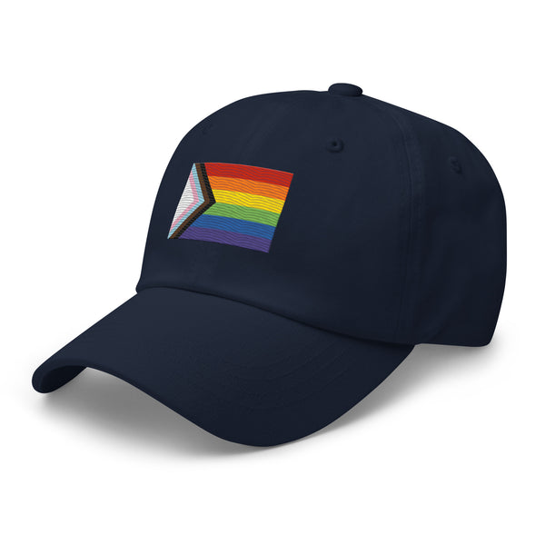 Progress Pride Flag Cap - Adjustable Embroidered LGBT+ Dad Hat