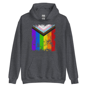 Progress Pride Flag - Distressed LGBTQIA2S+ Hoodie