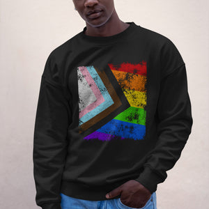 Progress Pride Flag - Distressed LGBT+ Sweatshirt