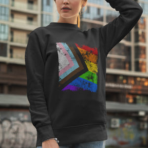Progress Pride Flag - Distressed LGBT+ Sweatshirt