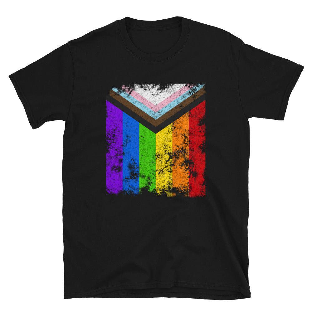 Progress Pride Flag - Distressed LGBTQIA2S+ T-Shirt