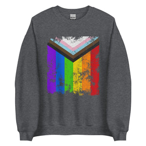 Progress Pride Flag - Distressed LGBTQIA2S+ Sweatshirt