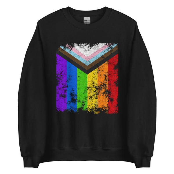 Progress Pride Flag - Distressed LGBTQIA2S+ Sweatshirt
