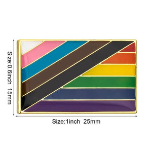 Progress Pride Flag Lapel Pin - LGBTQIA2S+ Enamel Pin Flag