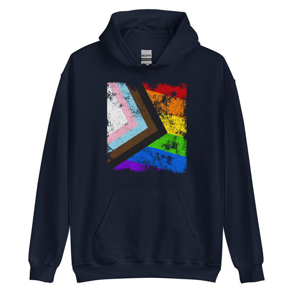 Progress Pride Flag - Distressed LGBT+ Hoodie