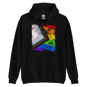 Progress Pride Flag - Distressed LGBT+ Hoodie