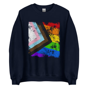 Progress Pride Flag - Distressed LGBT+ Sweatshirt