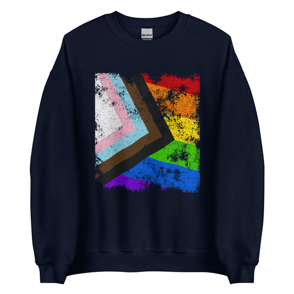 Progress Pride Flag - Distressed LGBT+ Sweatshirt