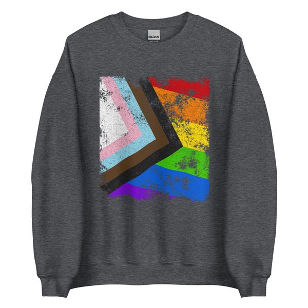 Progress Pride Flag - Distressed LGBT+ Sweatshirt
