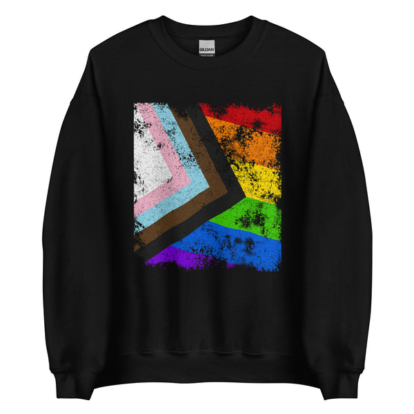 Progress Pride Flag - Distressed LGBT+ Sweatshirt