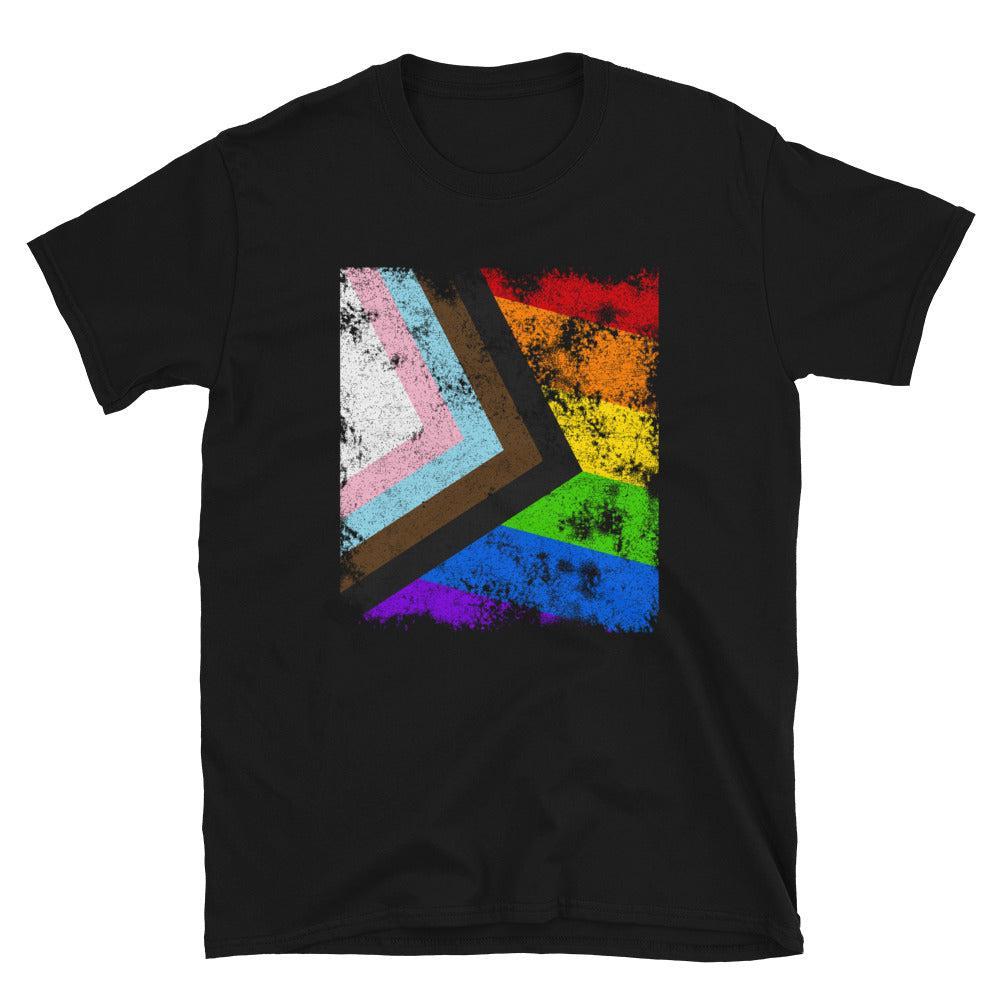 Progress Pride Flag - Distressed LGBT+ T-Shirt