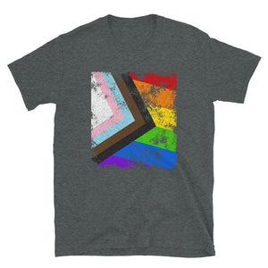Progress Pride Flag - Distressed LGBT+ T-Shirt