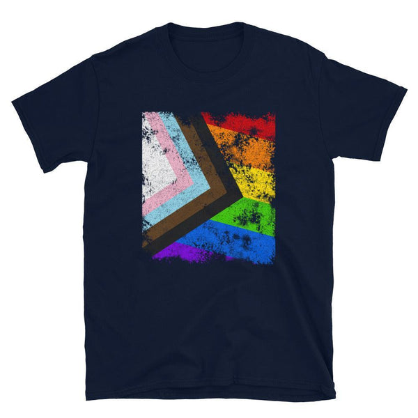 Progress Pride Flag - Distressed LGBT+ T-Shirt