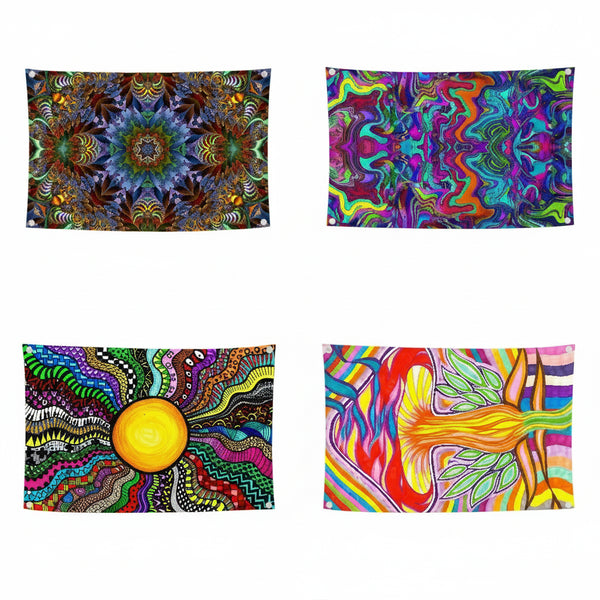 Psychedelic Flags - 90x150cm(3x5ft) - 60x90cm(2x3ft)